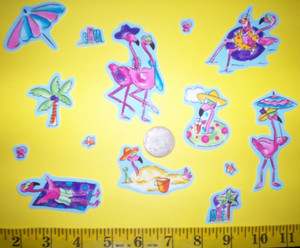New Flamingos at the Beach Iron-ons Fabric Appliques Iron-ons