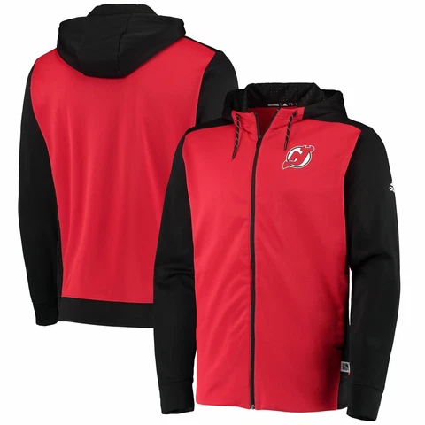 [DN2830] Mens Adidas NHL New Jersey Devils Full Zip Hoodie Cover
