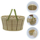 Woven Woodchip Picnic Basket with Handle 30X20X16CM