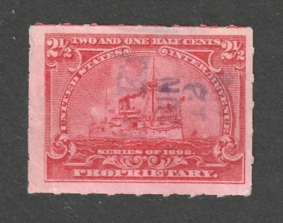 Scott # RB28, Used, F-VF, 2½¢ Battleship, Donald Kennedy, Boston, MA - Image 1 of 3