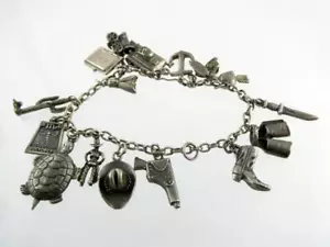 Pulsera de colección 16 dijes metales mixtos 1 dije de ley tema suroeste 7 pulgadas - Imagen 1 de 24