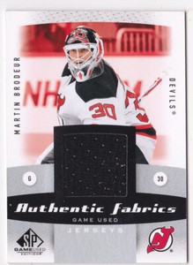 10-11 SP Game Used Martin Brodeur Jersey Fabrics Devils 2010
