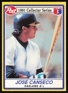1991 Post Cereal #4 Jose Canseco Oakland Athletics