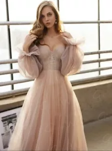 Formal Fairy Dress Special occasion dress A Line Prom Dress Dusty Pink Dress - Picture 1 of 6