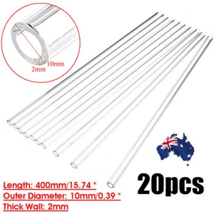 10/20Pcs 400mm Length 10mm 2mm Wall Borosilicate Glass Blowing Tubes Lab Blow AU - Picture 1 of 14