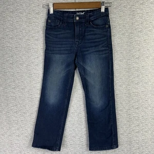 Cat and Jack Jeans Girl Size 7 Straight Recto Dark Wash Adjustable Waist Whisker - Picture 1 of 15