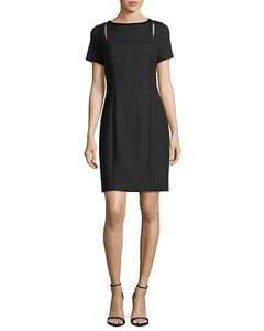NWT $348 Elie Tahari Jonas Cutout Short-Sleeve Wool Dress Size 12 - Picture 1 of 9