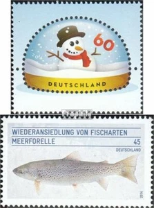 BRD (RFA) 3111,3120 (edición completa) usado 2014 Schneemann, peces - Imagen 1 de 1
