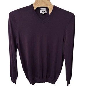 Joseph Abboud Purple Men's 100% Extra Fine Merino Wool V Neck Sweater Sz 2XLT - Picture 1 of 8