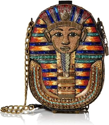Mary Frances Tut Beaded Pharaoh Boy King Egypt Special Handbag Gold Black Bag NW - Image 1 of 4