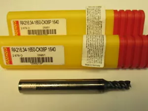 ( 2 ) NEW - 1/4 SANDVIK - COATED CARBIDE 4FL END MILL - 3/8 SHANK - 3/8 LOC - Picture 1 of 5