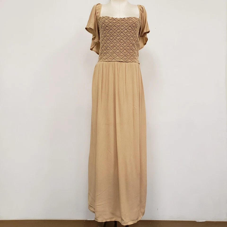 Vestido maxi Lane Bryant feminino crochê boho cottagecore tamanho 22 Petite Festival - Imagem 1 de 4