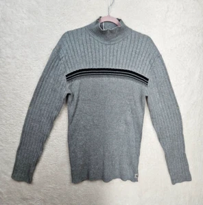 Calvin Klein Boys Sweater Extra Large Gray Stripe 100%Cotton Long Sleeve Pullove - Picture 1 of 16