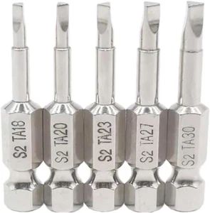 5Pcs 50mm 1/4 Hex Shank Magnetic Triangle Head Screwdriver Bit Set S2 Steel Bit - Picture 1 of 5