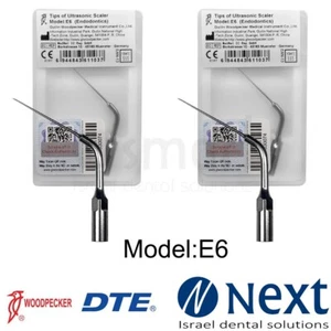 Lote x 2 Pájaro carpintero dental punta de escala original tratamiento de conducto radicular endo E6 EMS - Imagen 1 de 3