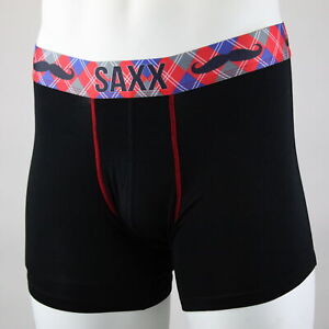 Saxx Para Hombre Cinética Boxer Calzoncillos Ropa Interior Deporte Negro/Rojo