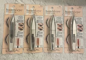 L'OREAL BAMBI EYE MASCARA VOLUMIZZANTE #402 NERO MARRONE 0,28 OZ (LOTTO DI 4) - Foto 1 di 3
