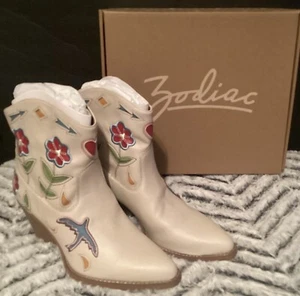 Zodiac Roslyn Cream Western Bootie Size 9 - Picture 1 of 6