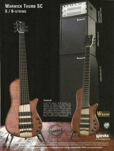 Warwick Thumb SC 5 & 6-String Bass Guitar advertisement ad print - Picture 1 of 3