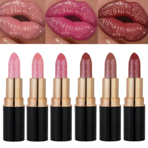 Diamond Shiny Lipstick High-Coverage Glass Glitter Metallic Lip Stick Cosmetic . - Picture 1 of 29