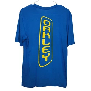Oakley TShirt Men’s Size Medium Blue Yellow Short Sleeve Graphic Ohydrolics - Picture 1 of 6