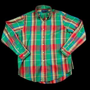 Ralph Lauren Mens Shirt XL Soft Colorful Plaid Long Sleeve Button Two-Ply Cotton - Picture 1 of 5