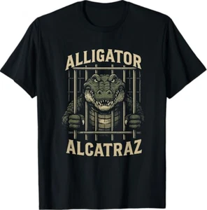 Alligator Alcatraz Locked Up Swamp Parody Design T-Shirt - Picture 1 of 8