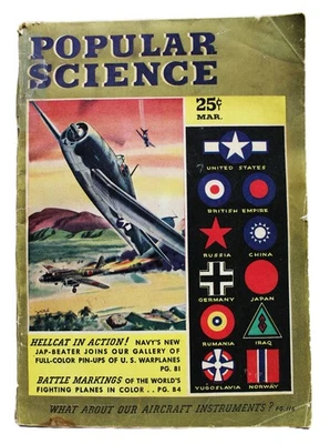POPULAR SCIENCE MAGAZINE MARCH 1944 WWII VINTAGE - HELLCAT IN ACTION - Image 1 of 4