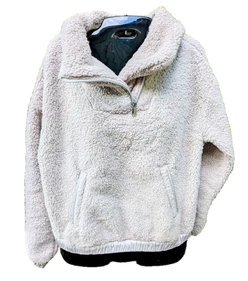 Athleta Pullover Womens Sweatshirt Size XXS 1/4 Zip Fuzzy Sherpa Fleece Teddy - Image 1 of 4
