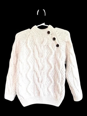Suéter Zara Bebé Blanco Tejido con Cable Botones para Hombro 2-3 Años MUY Bueno Foto 1 de 4