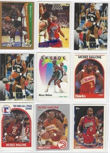 Lote de 9 tarjetas diferentes Moses Malone (HOF) (Q733) - Imagen 1 de 1