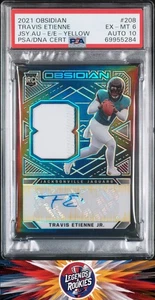 2021 Select Travis Etienne Jr. Orange Pulsar Auto PSA 8 DNA 10 /25 - Picture 1 of 2