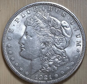 1921-S Morgan Silver Dollar - Unc/AU Beautiful Coin Last Year For The Series. - Picture 1 of 6