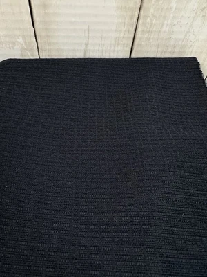 Black on Black Textured Solid Plaid Polyester Fabric 5/8 Yard 58" Wide Heavy - Image 1 of 4