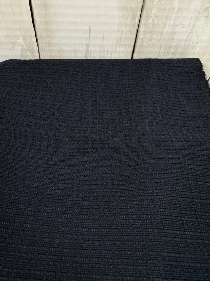 Black on Black Textured Solid Plaid Polyester Fabric 5/8 Yard 58" Wide Heavy - Image 1 of 4