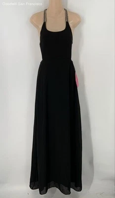 NWT Minuet Black Classic Lined Sleeveless Bridesmaid Maxi Womens Dress Size S - Image 1 of 4