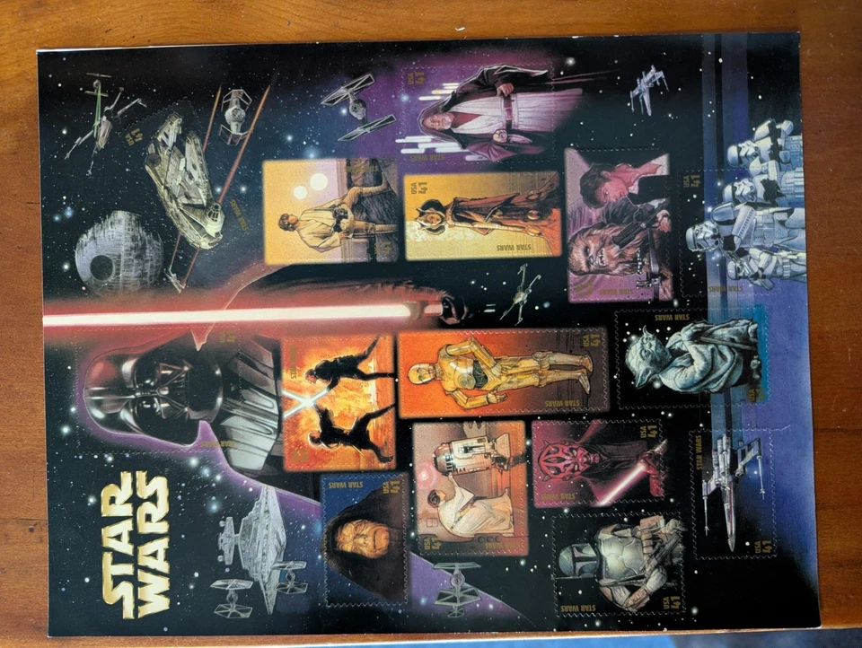 Sello postal de Star Wars ~ 41¢ ~ #4143 ~ hoja completa MNH ~ Estados Unidos Foto 1 de 1