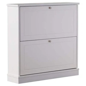 31.75 in. H x 30 in. W White Wood Shoe Storage Cabinet - Picture 1 of 4