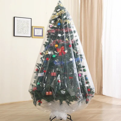 Jumbo Christmas Tree Removal Bag, Clear Extra Large 6Ft Width X 9Ft Tall Christm - Image 1 of 4