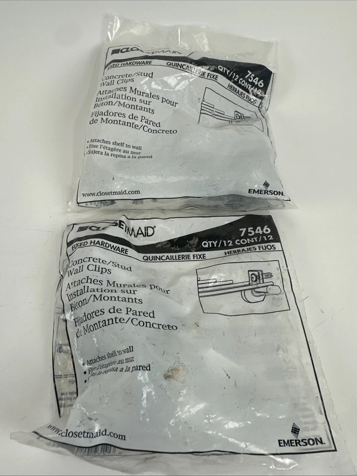 ClosetMaid 7546 12pk White Downwall Clip