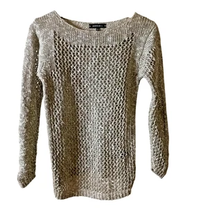 LAFAYETTE 148 offener Strick Leinen Baumwolle Pullover S taupe grau Lagenlook leicht - Bild 1 von 10