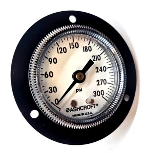 Ashcroft Panel Mount Pressure Gauge, 0-300 psi, 2 in Dial, 1/4 in NPT  (New) - Picture 1 of 4