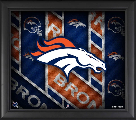 Denver Broncos Framed 15" x 17" Team Threads Collage Cover