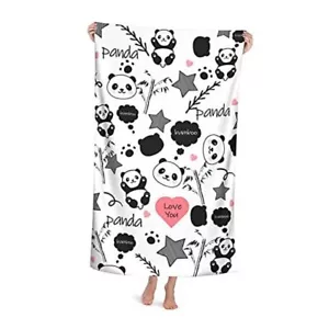 Cute Panda Beach Towel Microfiber Beach Towel,Super Absorbent Quick Dry  - Picture 1 of 8