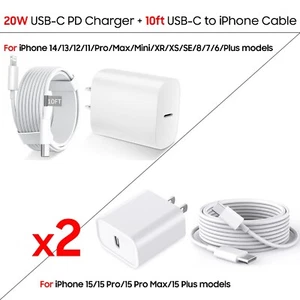 Original USB-C Fast Charger Cable Cord For iPhone 16 15 14 13 12 11 Pro Max X 8 - Picture 1 of 20