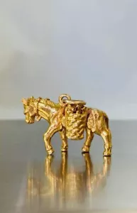 Vintage Georg Jensen 9k 9ct Gold Donkey Pendant Charm, London 1970. - Picture 1 of 21