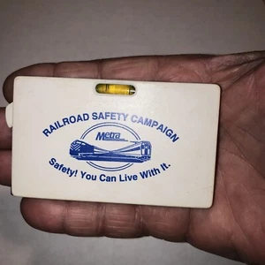 Metra Railroad Safety Campaign Advertising 6 ft Tape Measure/Level Preowned - Picture 1 of 7