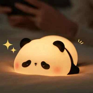 Panda LED Night Light Cute Silicone Night Light USB Rechargeable Lamp Bedroom - Picture 1 of 11