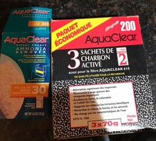AquaClear 30  Ammonia Remover & Aqua Clear Activated Carbon Inserts 2 x 70g