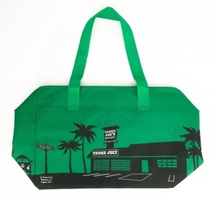 Trader Joe 's Large Reusable Insulated Cooler Shopping Emerald Green Bag NEW